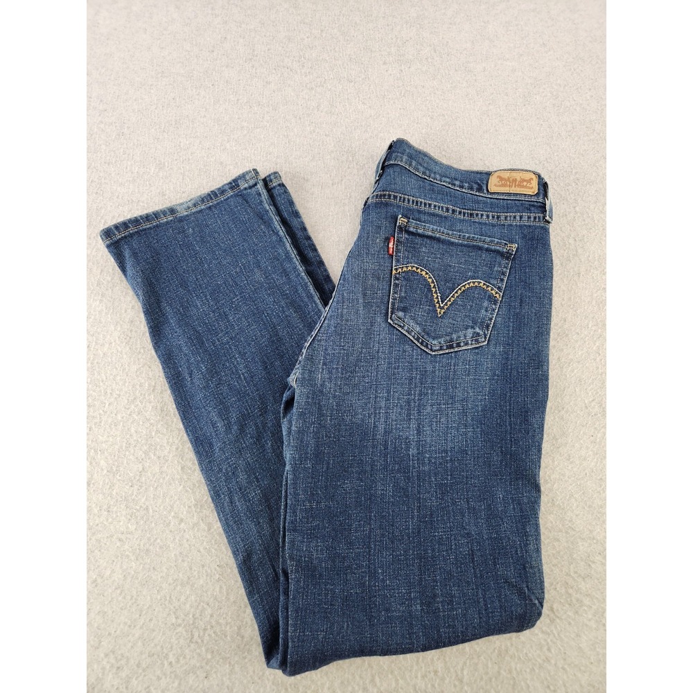 Levi's 505™ Straight Jeans Womens Sz 10 W32‎ L31 Dark Wash Denim Pants Stretch